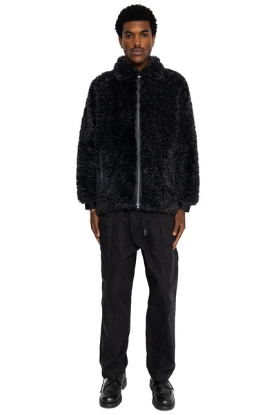 S.C. Fur Jacket Poly Curly Fur - Black