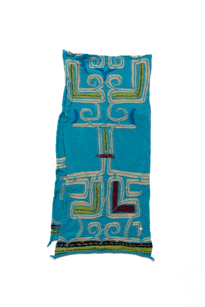 Fulling Wool HAPPY Scarf POP AINU - Blue