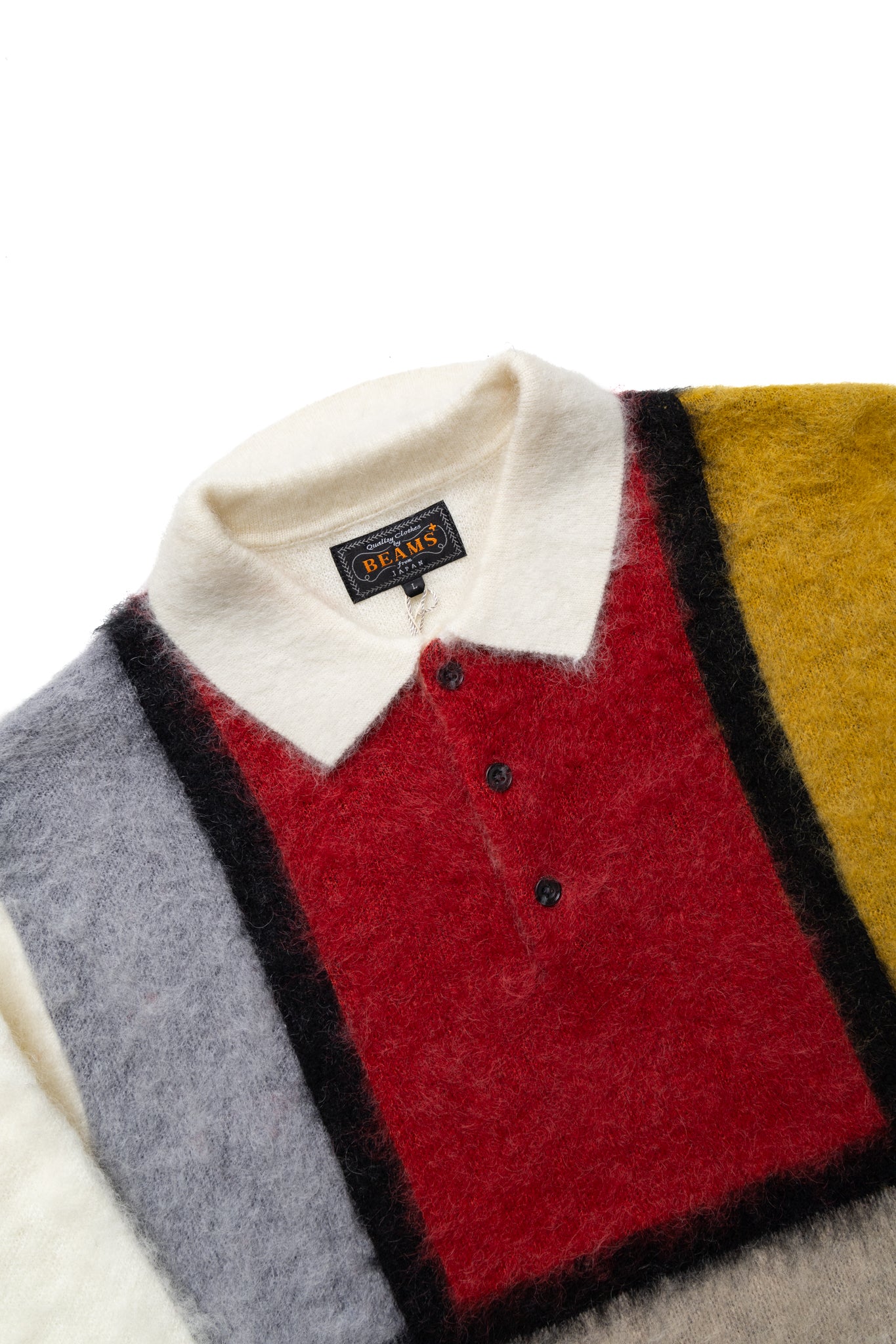 Knit Polo Collar Line - White