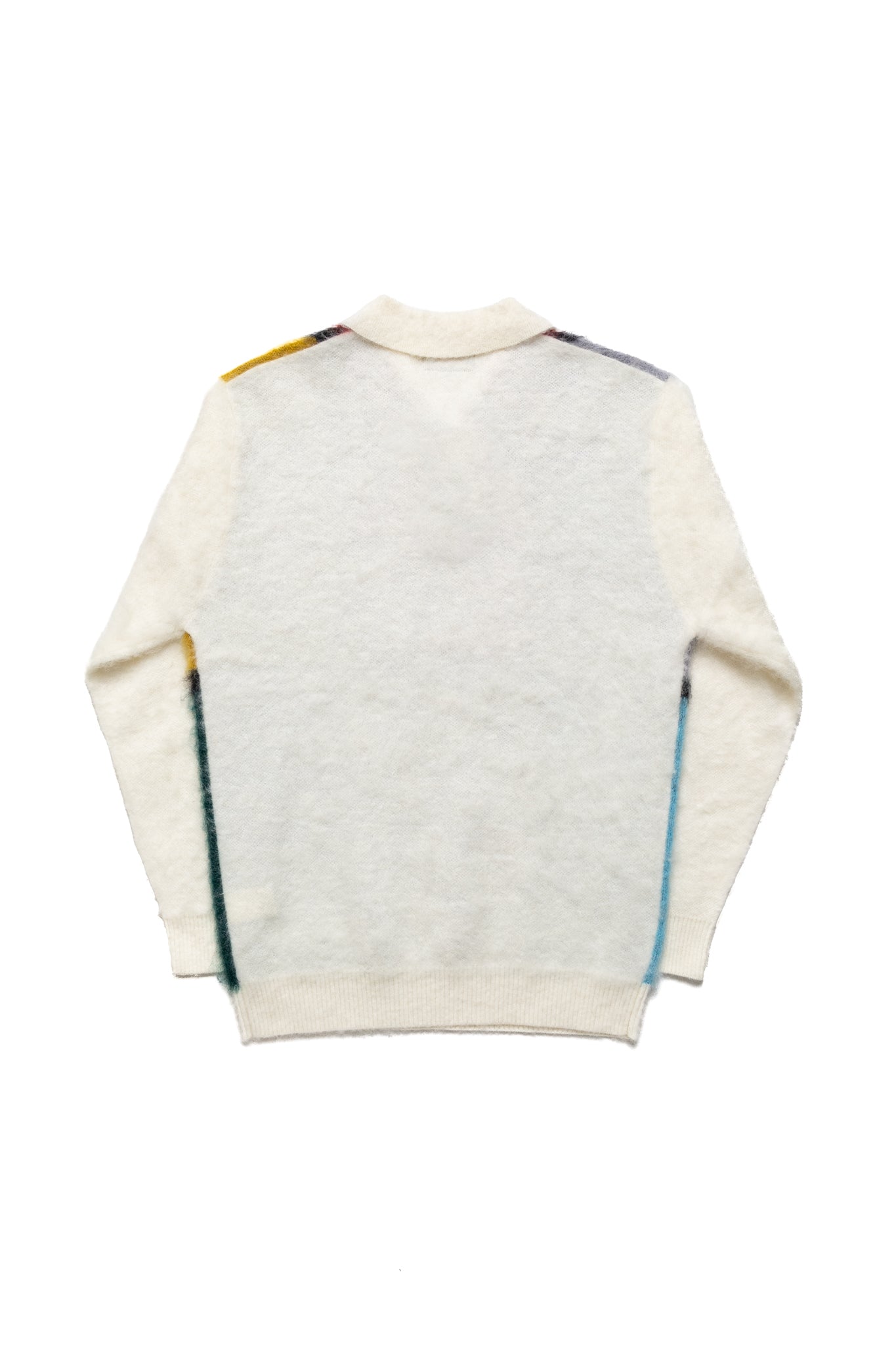 Knit Polo Collar Line - White