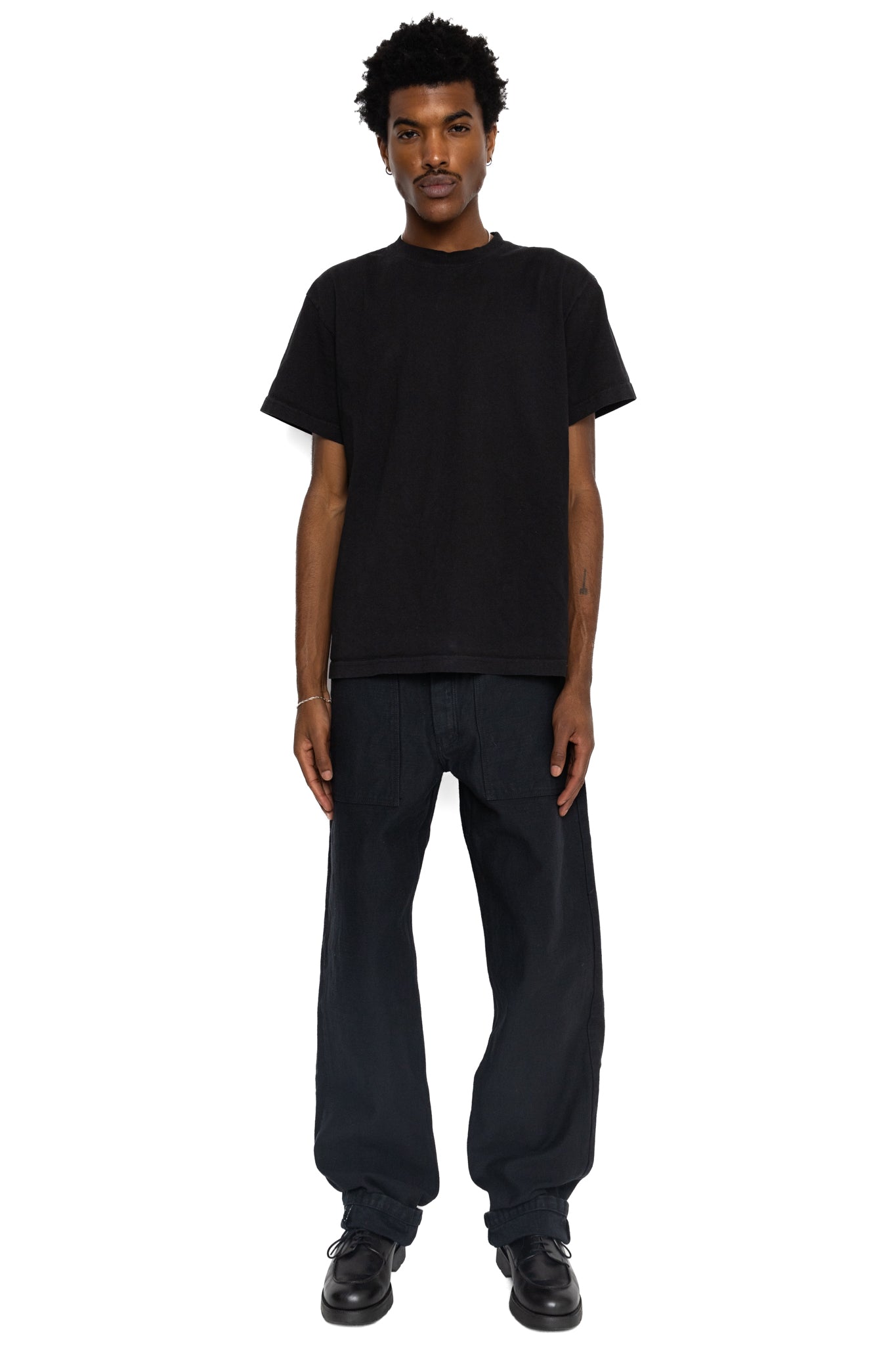 SJ52BK 15oz Selvedge Black Back Satin Fatigue Trousers