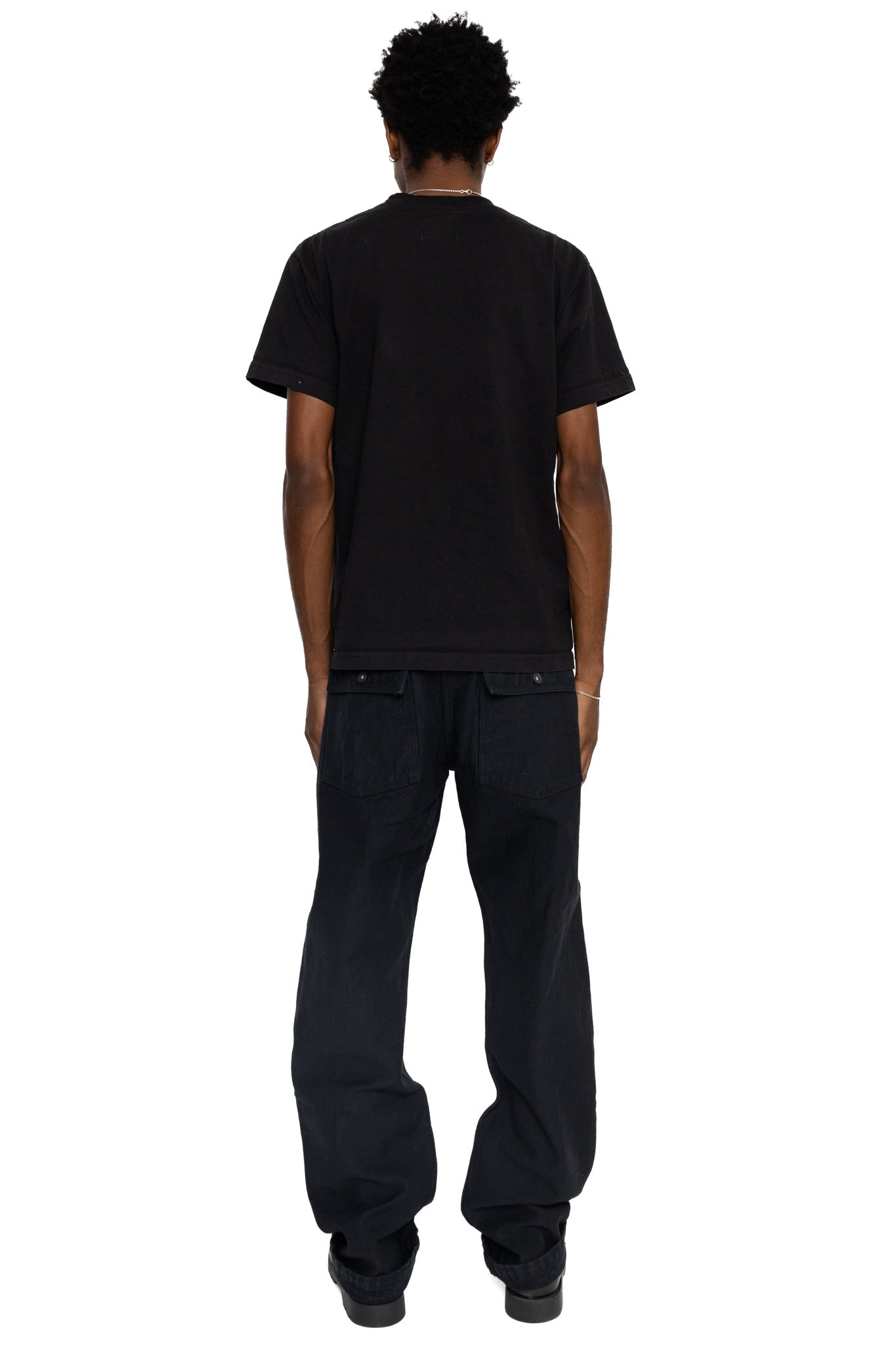 SJ52BK 15oz Selvedge Black Back Satin Fatigue Trousers