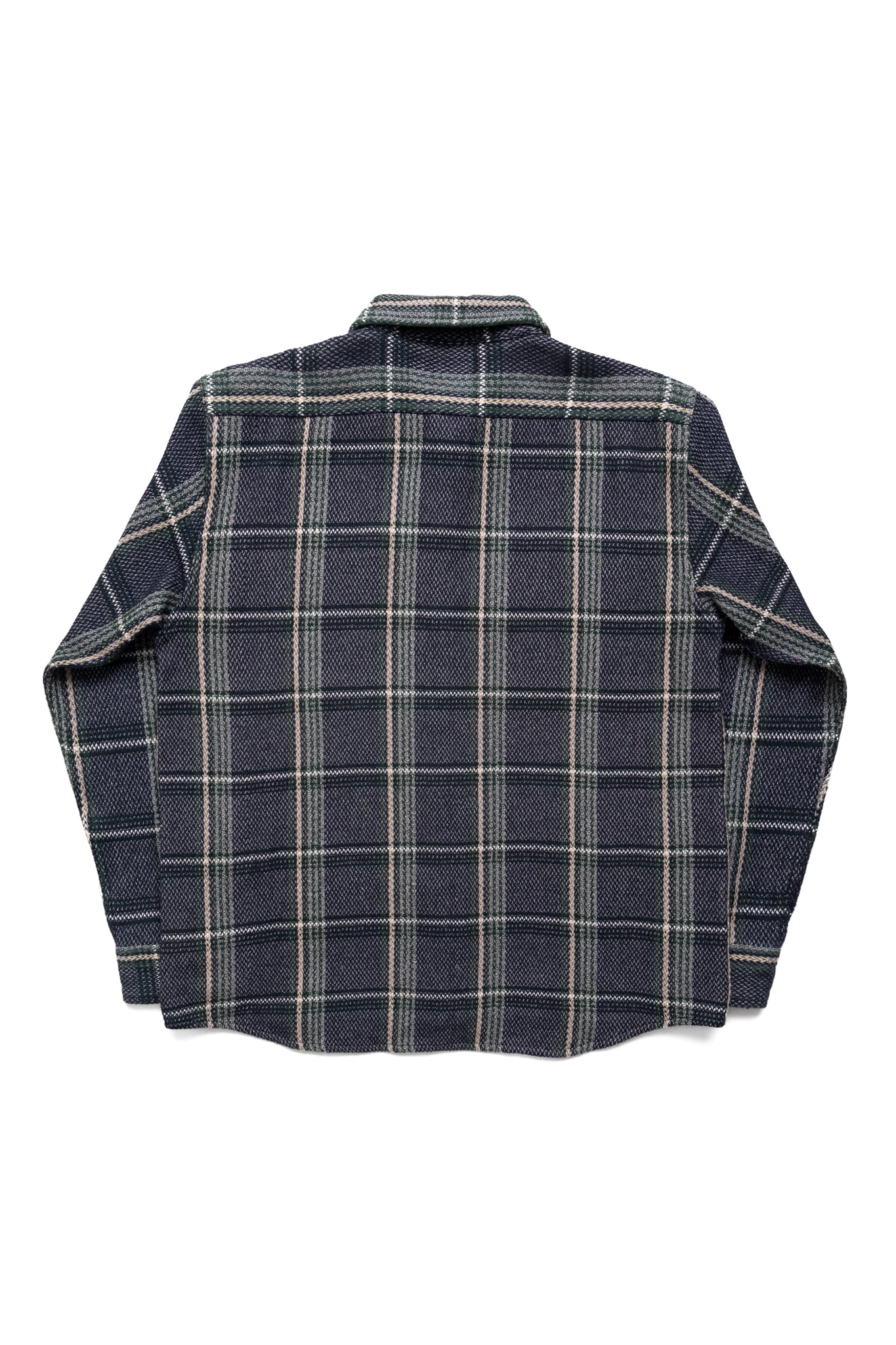 Round Tail Over Shirt Loose Fit For Blue in Green - Navy/Green Check