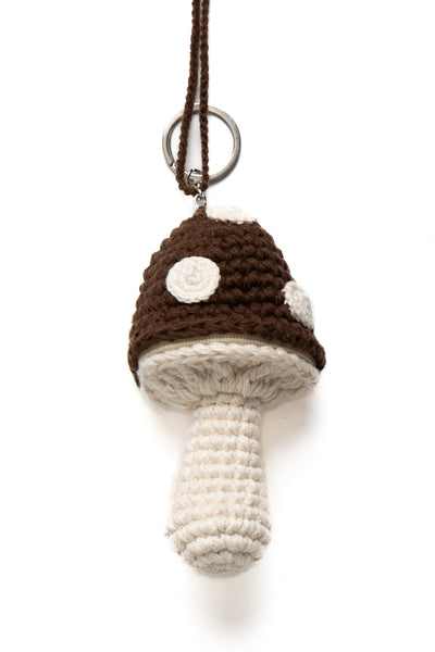 Medium Mushroom Keychain Necklace - Brown