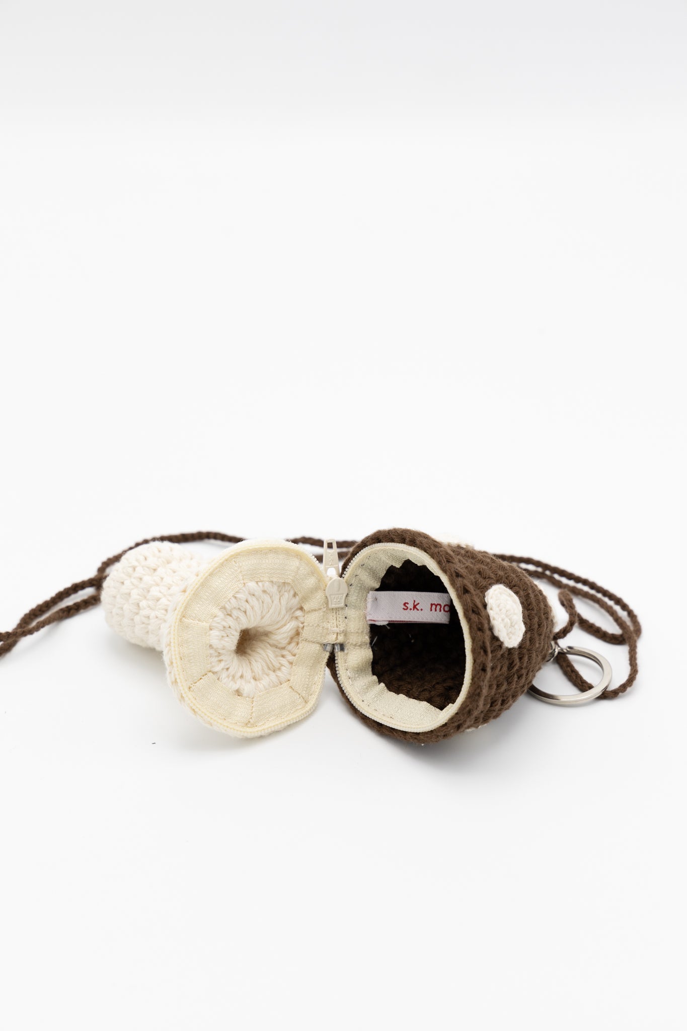 Medium Mushroom Keychain Necklace - Brown