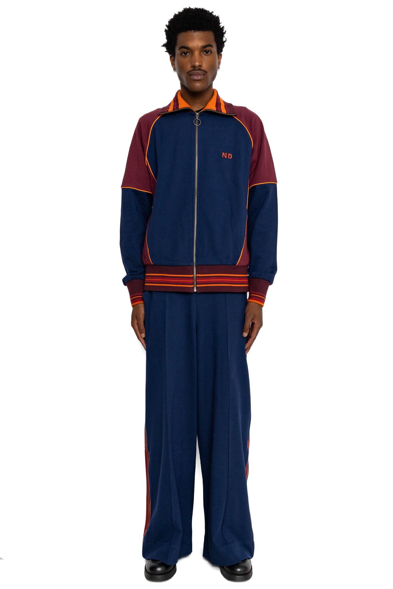 Track Top - Navy/Burgundy