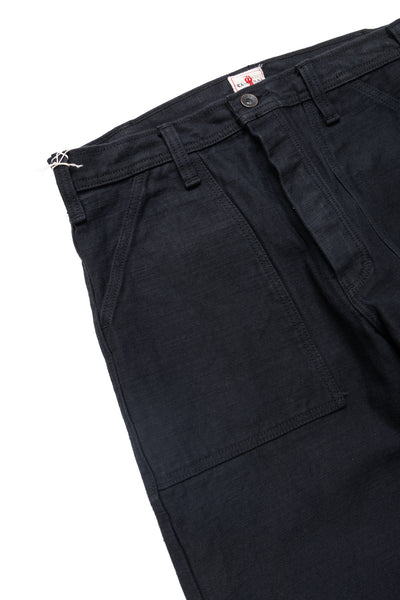 SJ52BK 15oz Selvedge Black Back Satin Fatigue Trousers