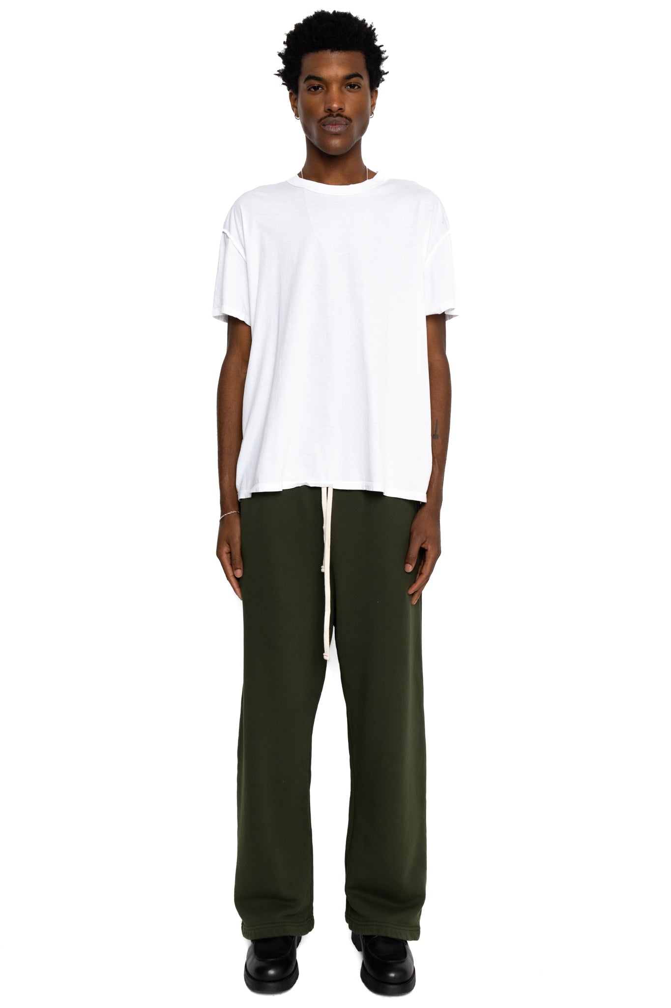 Cropped Relaxed Pant Vintage Heavyweight Fleece - Forest