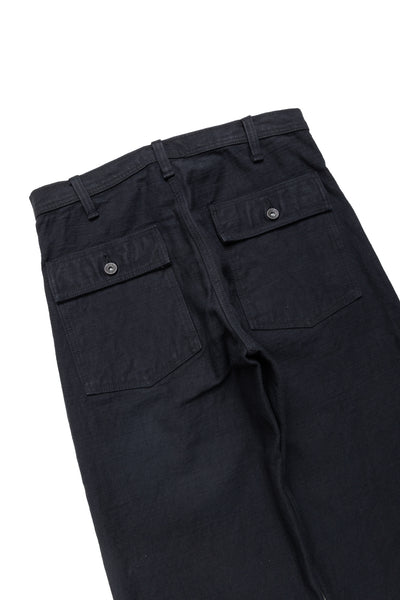 SJ52BK 15oz Selvedge Black Back Satin Fatigue Trousers