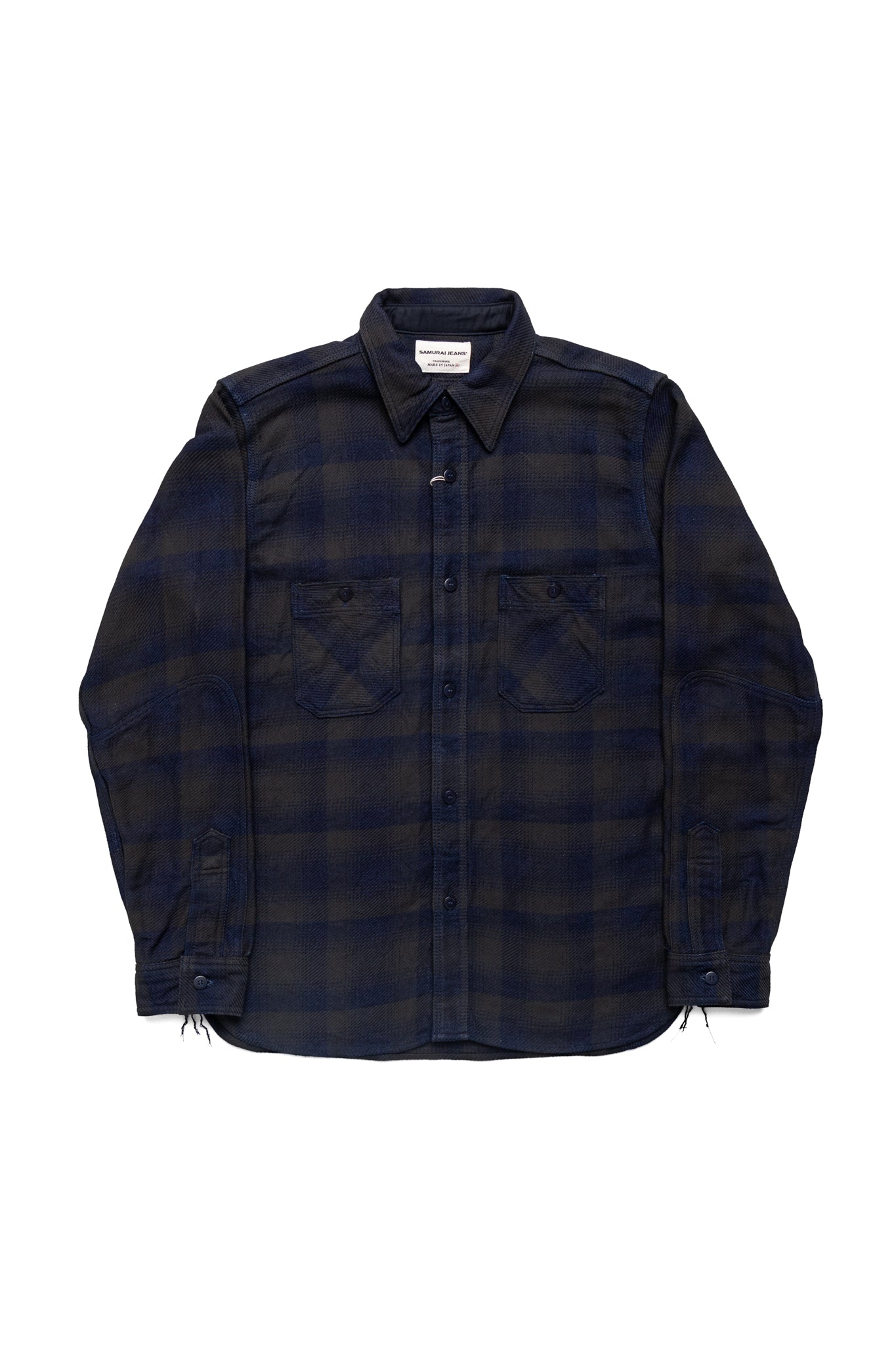 Rope Dyed Indigo Heavy Flannel Work Shirt Western Fit