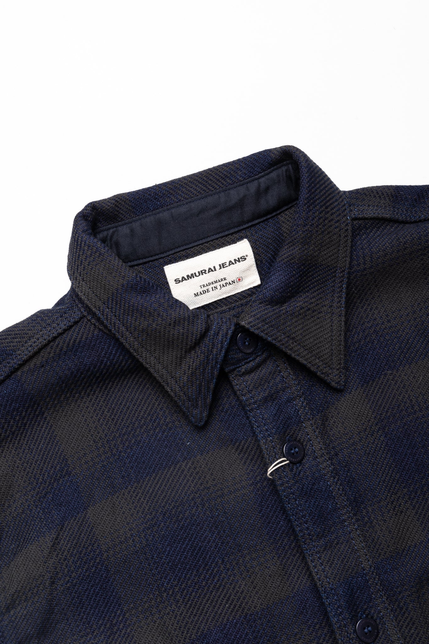 Rope Dyed Indigo Heavy Flannel Work Shirt Western Fit