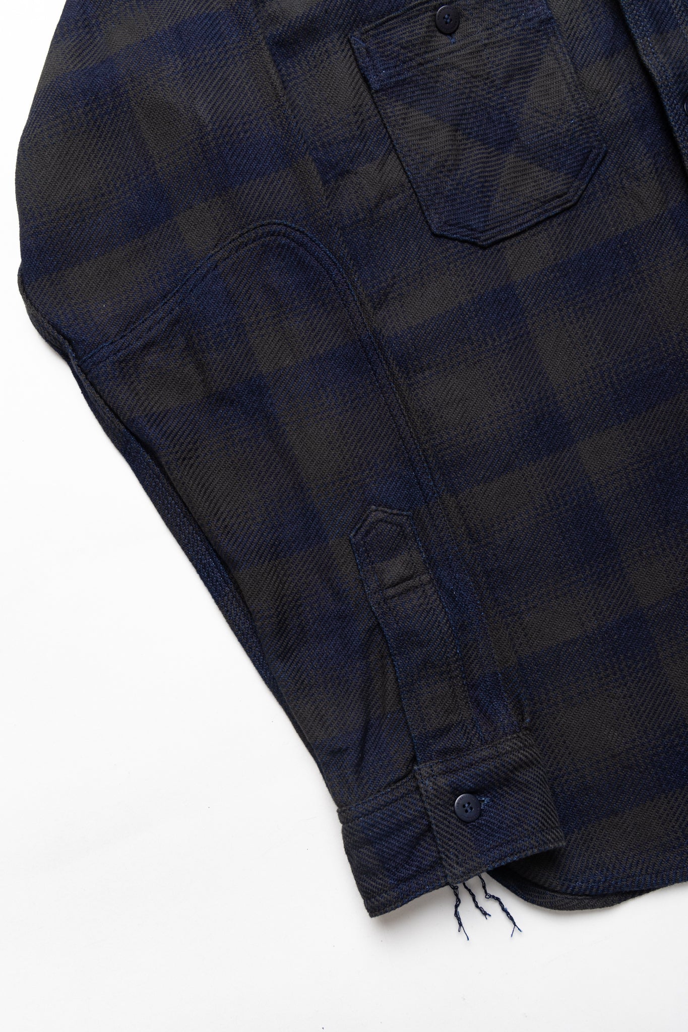 Rope Dyed Indigo Heavy Flannel Work Shirt Western Fit