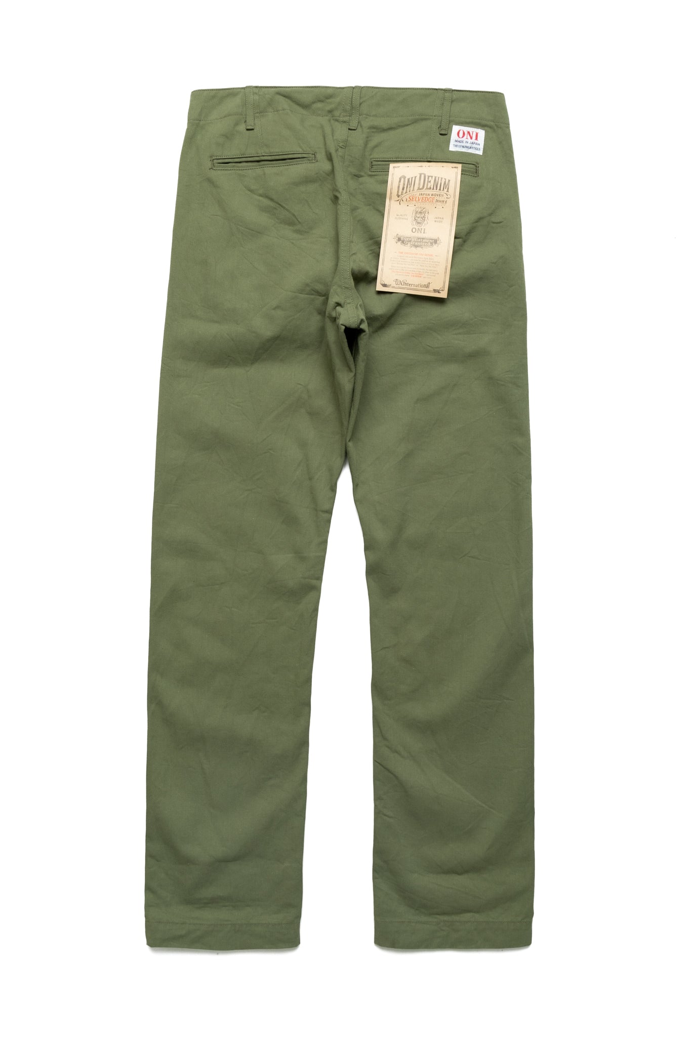 737-SVC-LOL 9.5oz Selvedge Chino Trousers - Light Olive