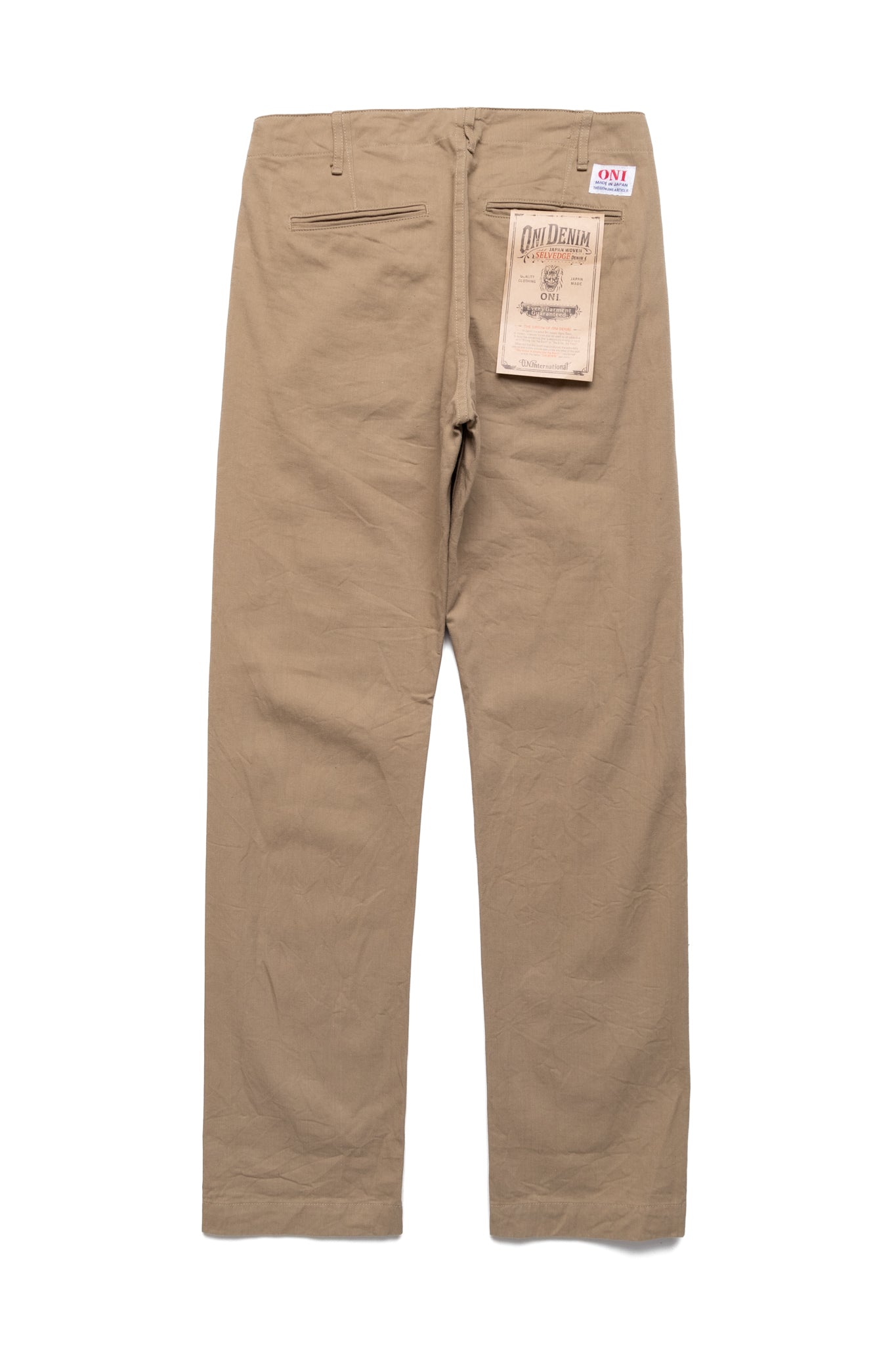 737-SVC-KHB 9.5oz Selvedge Chino Trousers - Khaki Beige