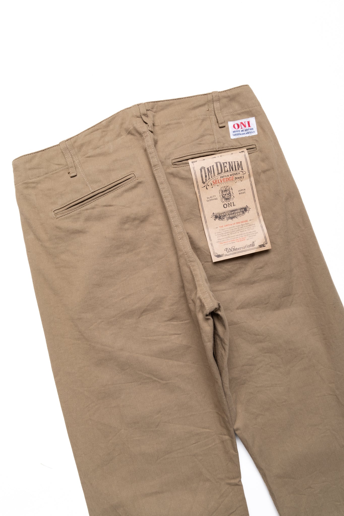 737-SVC-KHB 9.5oz Selvedge Chino Trousers - Khaki Beige