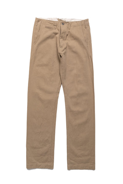 737-SVC-KHB 9.5oz Selvedge Chino Trousers - Khaki Beige