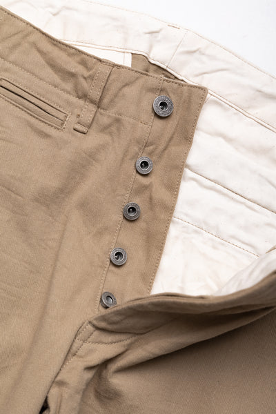 737-SVC-KHB 9.5oz Selvedge Chino Trousers - Khaki Beige