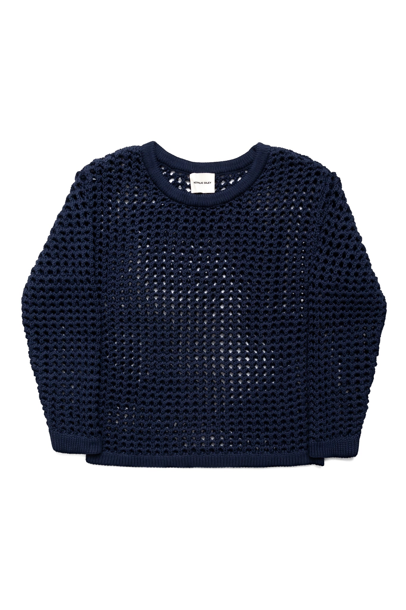 L/S Crochet Vest - Navy