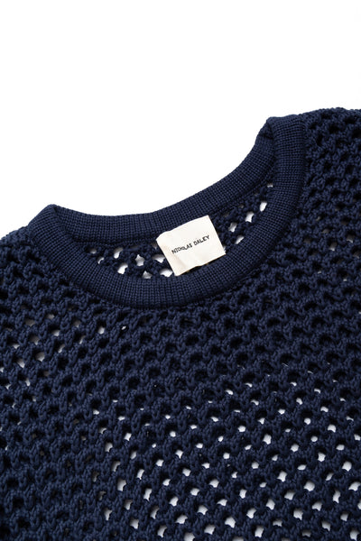 L/S Crochet Vest - Navy