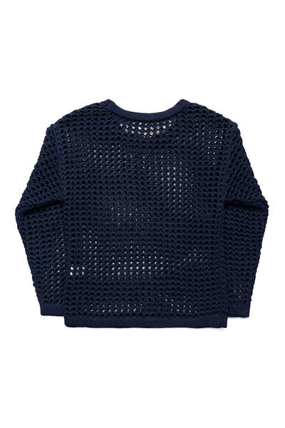 L/S Crochet Vest - Navy