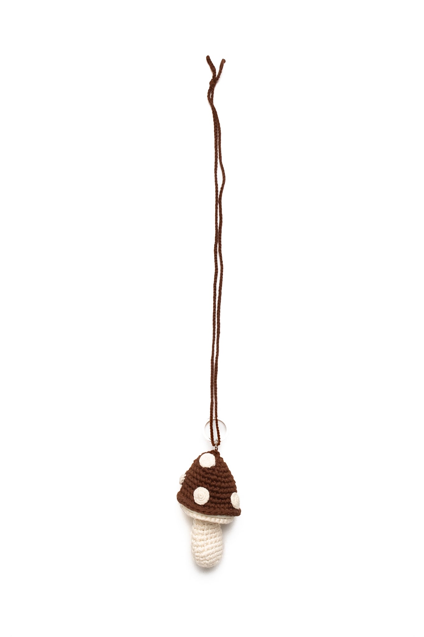 Medium Mushroom Keychain Necklace - Brown