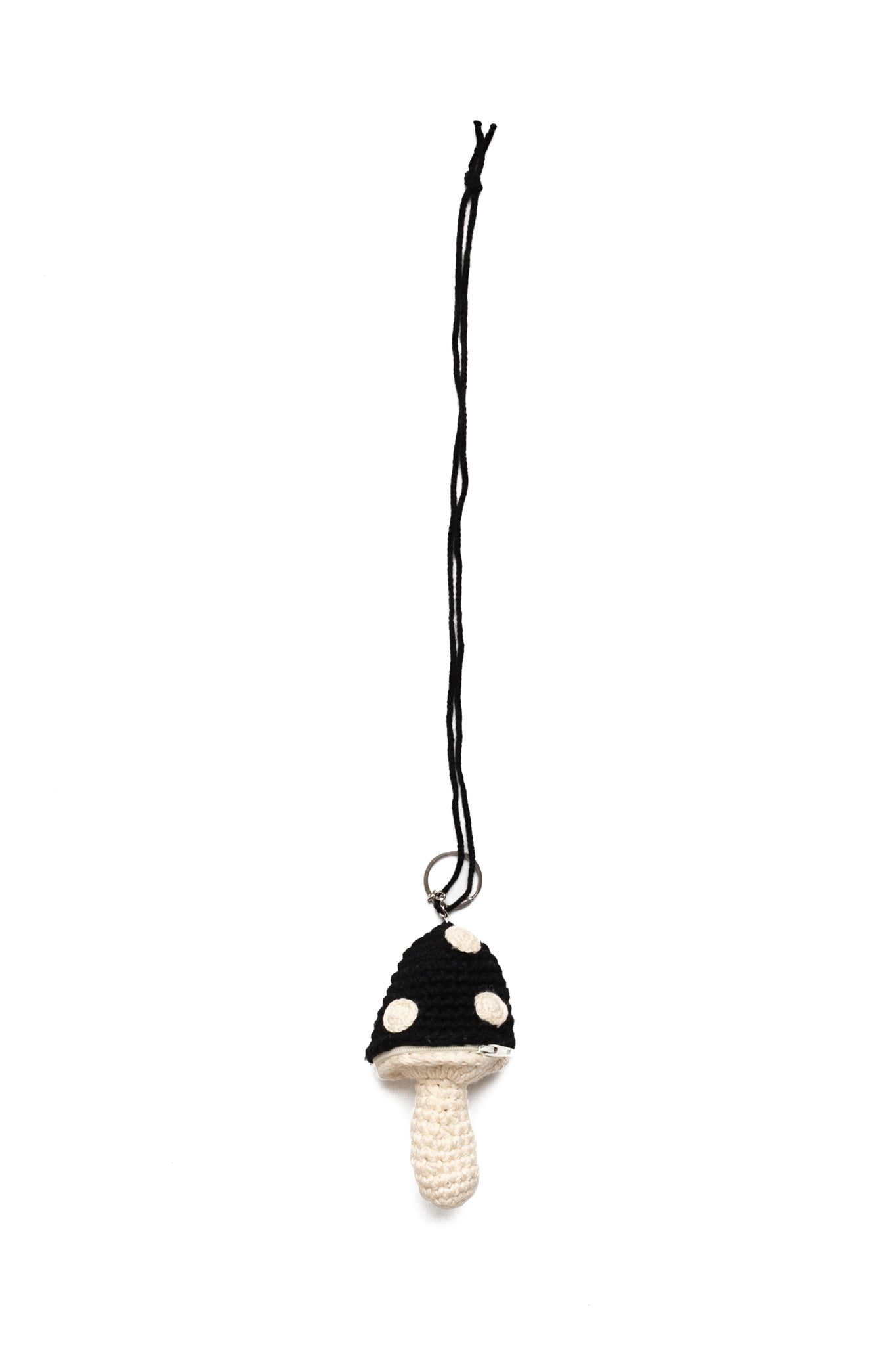 Medium Mushroom Keychain Necklace - Black