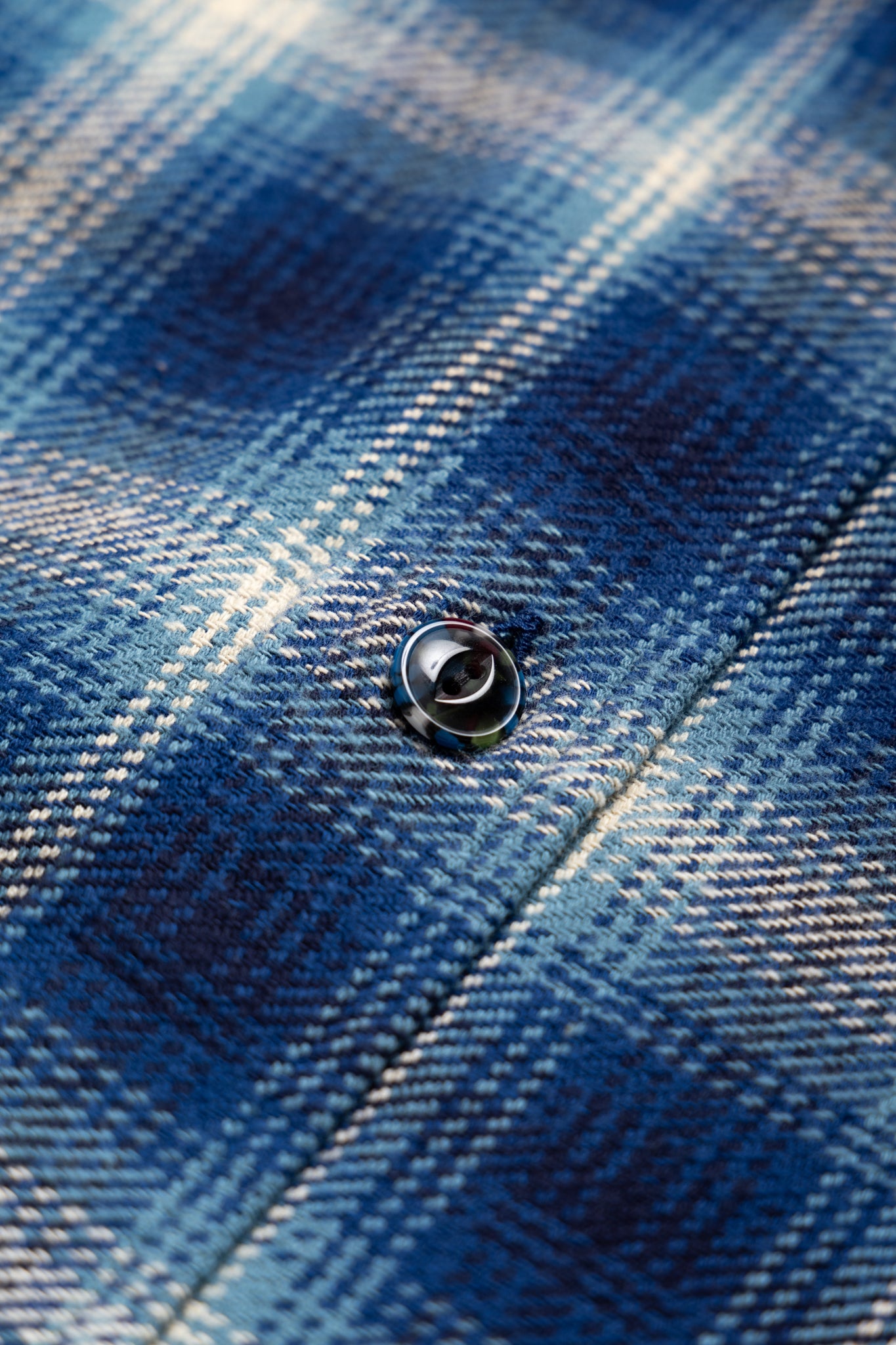 Twill Check L/S Work Shirt - Navy