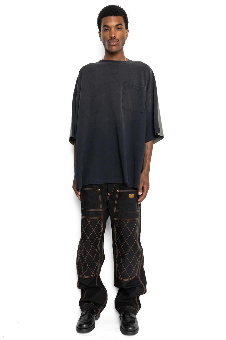 Kapital Jersey 2TONES BIG Pocket T (BONE) - Black x Khaki – BLUE IN GREEN  SOHO