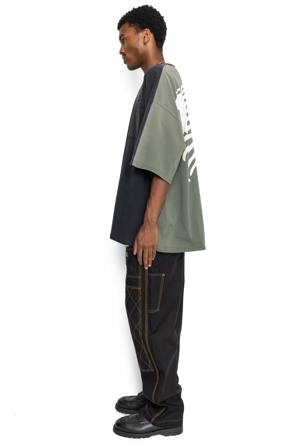 Kapital Jersey 2TONES BIG Pocket T (BONE) - Black x Khaki – BLUE IN GREEN  SOHO