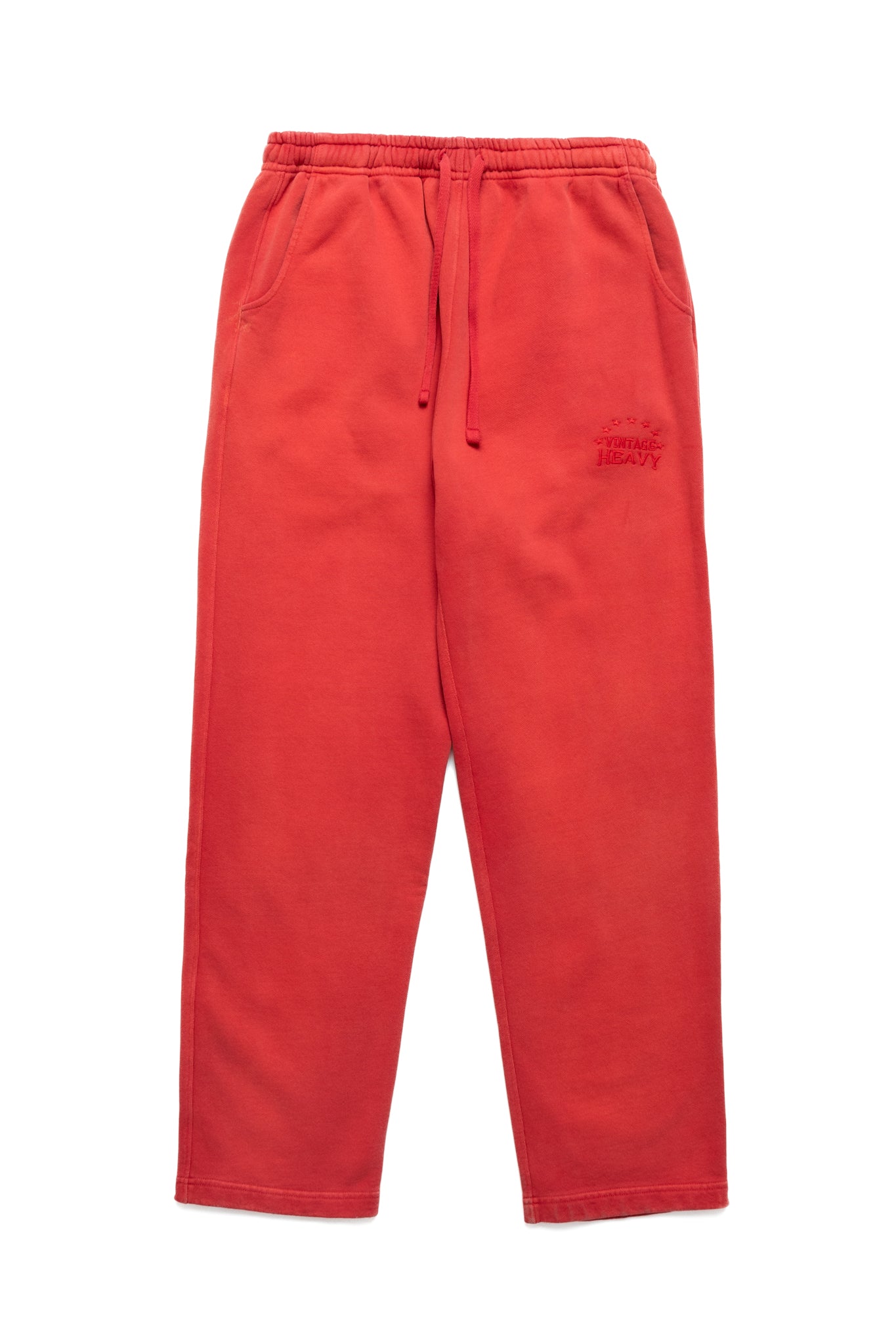 (Final Sale)Red Straight Leg Fleece Pants