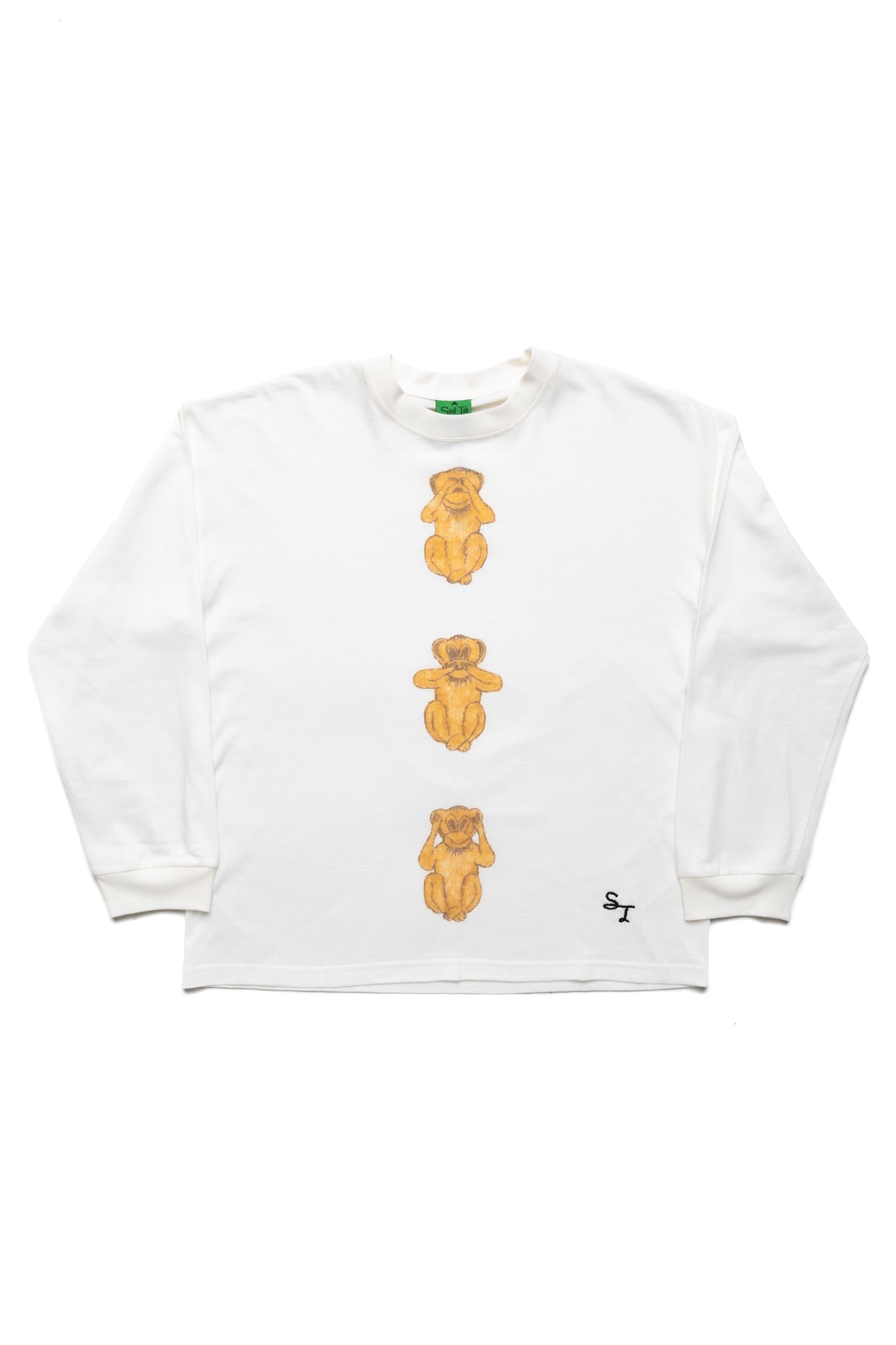 Hand Drawn Printed Long Sleeve Tee - Monkey