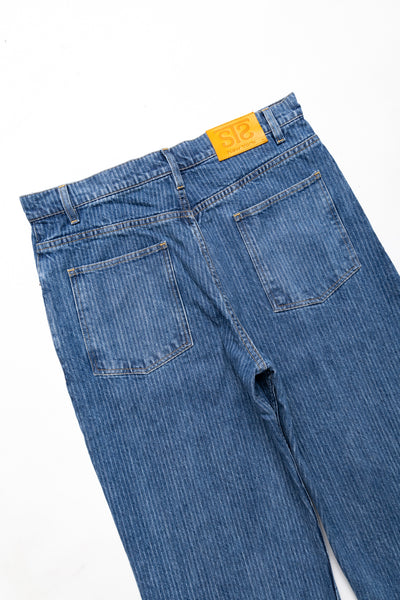 Jean Cut Trouser Jacquard Stripe Denim