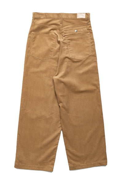 8oz Corduroy ZIPPER PORT Baggy Pants - Beige