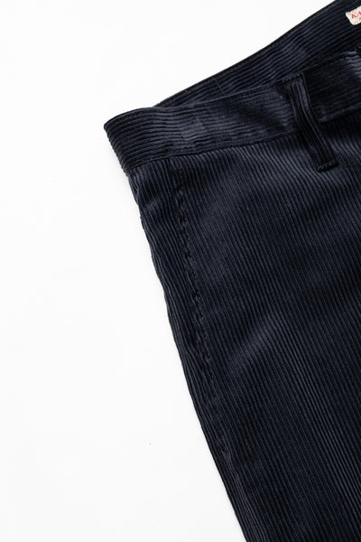 8oz Corduroy ZIPPER PORT Baggy Pants - Black