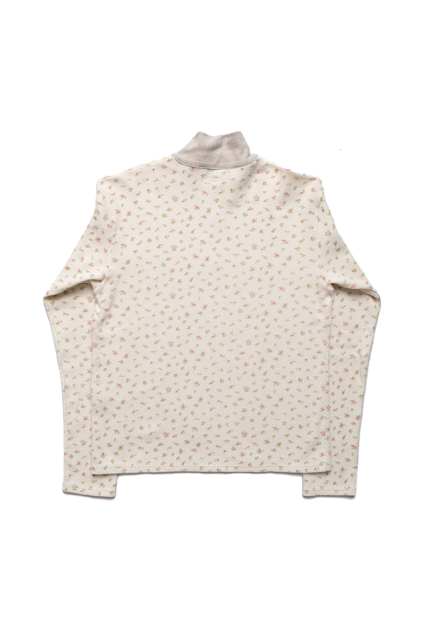 Waffle Jersey Callico Print Half Zip T (2TONES) - Pink