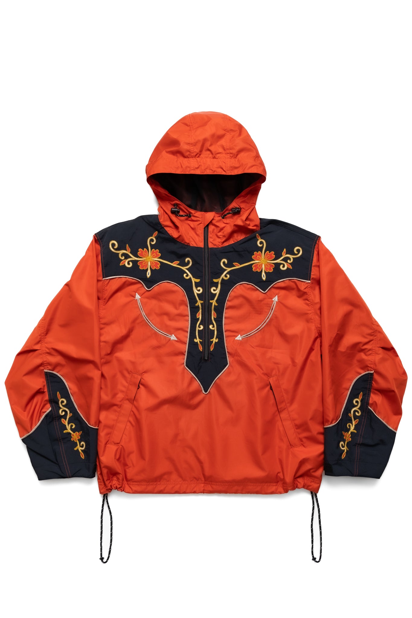 Poly Taffeta 2TONES Tennessee Cactus Flower Parka - Red x Black