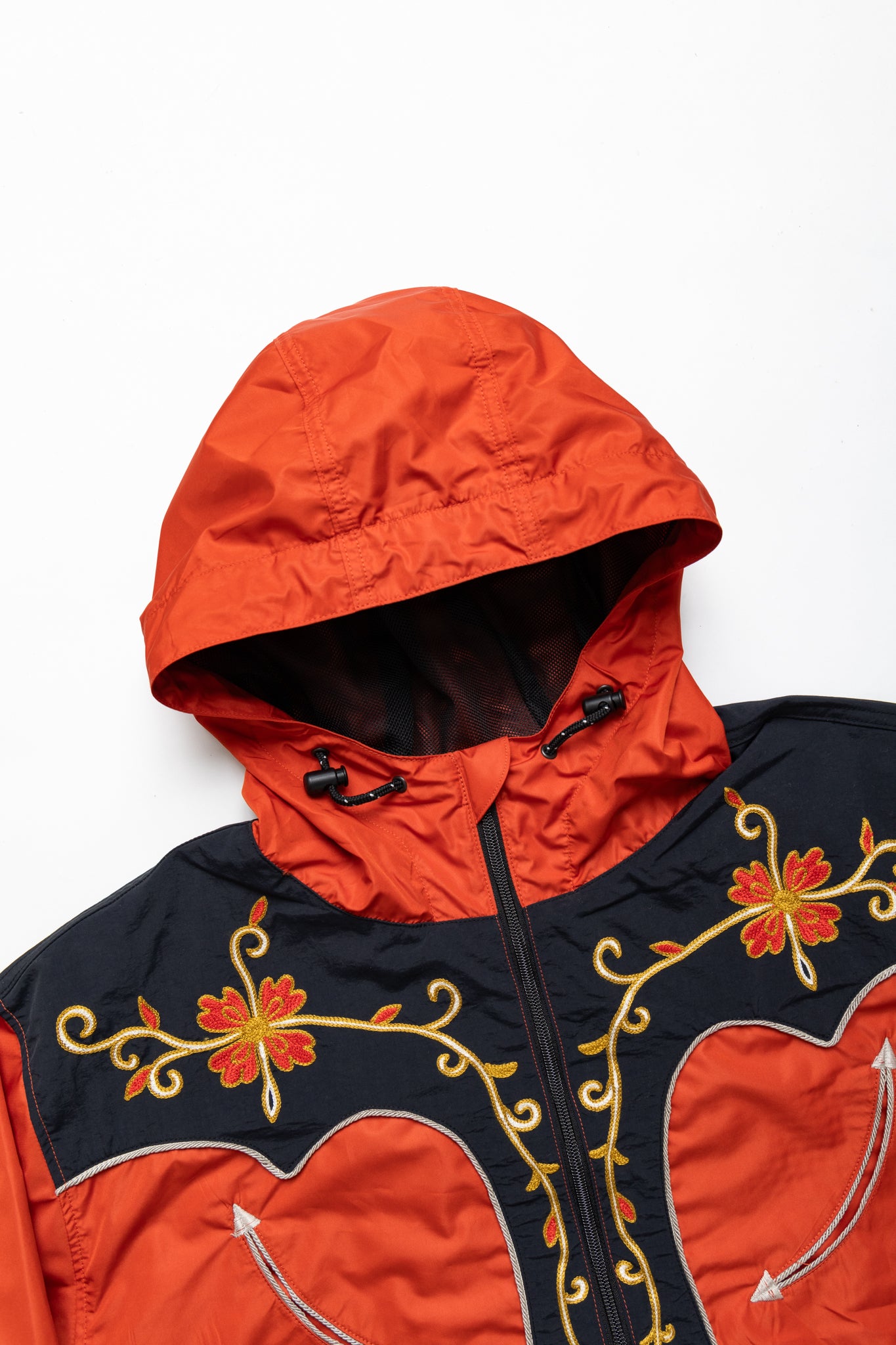 Poly Taffeta 2TONES Tennessee Cactus Flower Parka - Red x Black