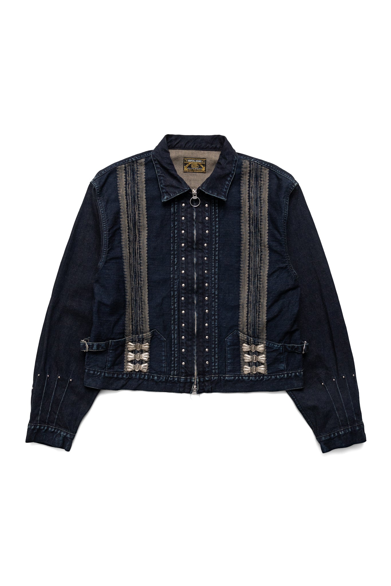 12oz YAGASURI Jacquard Denim CHIMAYO Drizzler JKT - Indigo