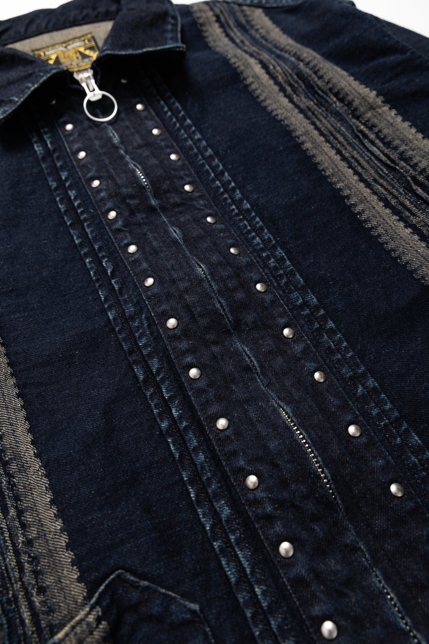 12oz YAGASURI Jacquard Denim CHIMAYO Drizzler JKT - Indigo