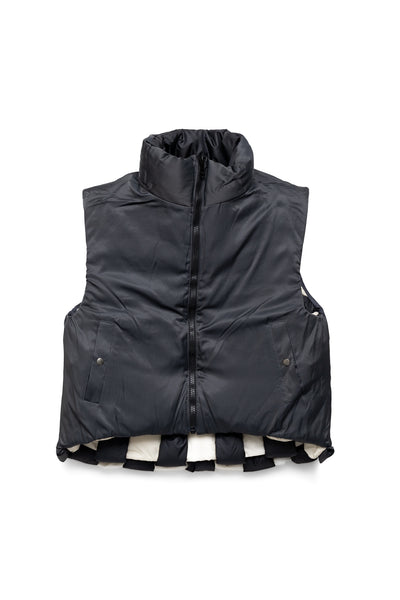 Rip Stop Nylon KEEL WEAVING Vest - Black x White