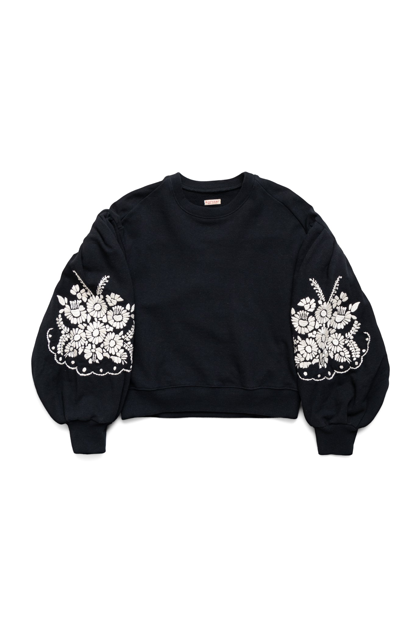 SWT Knit BOUFFANT Sleeve SWT (LATVIA Embroidery) - Black