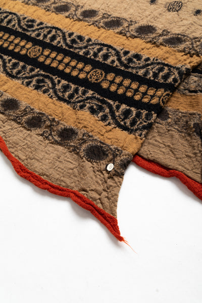 Fulling Wool Scarf (COPTIC SKULL) - Beige