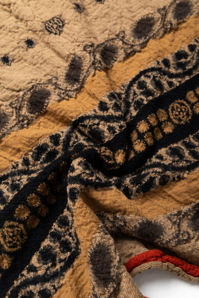 Fulling Wool Scarf (COPTIC SKULL) - Beige