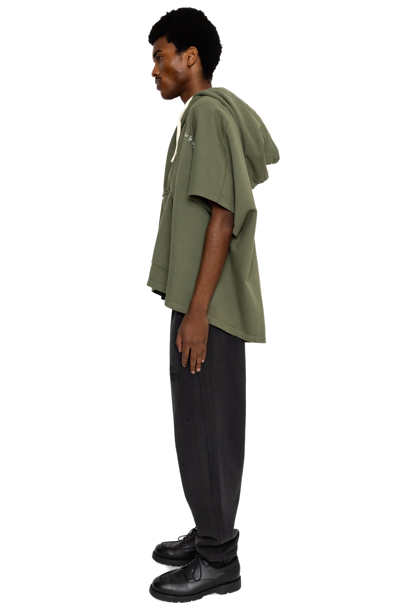 (Final Sale)Hooded Poncho - Green