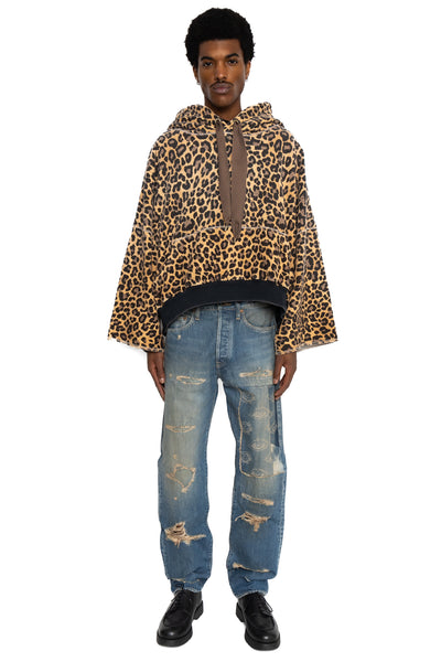 SWT Knit Leopard DEVIL Hoodie - Brown