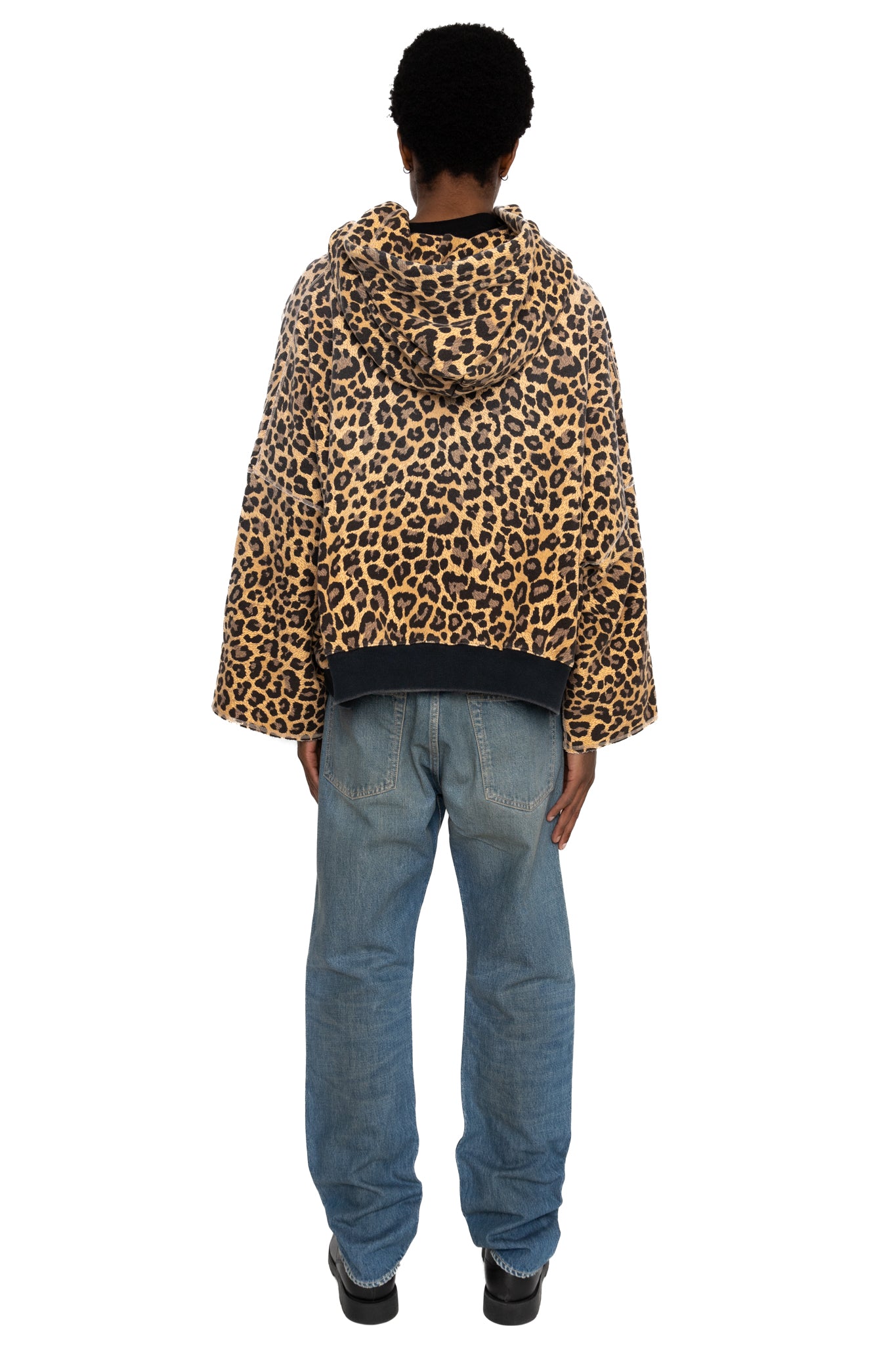 SWT Knit Leopard DEVIL Hoodie - Brown