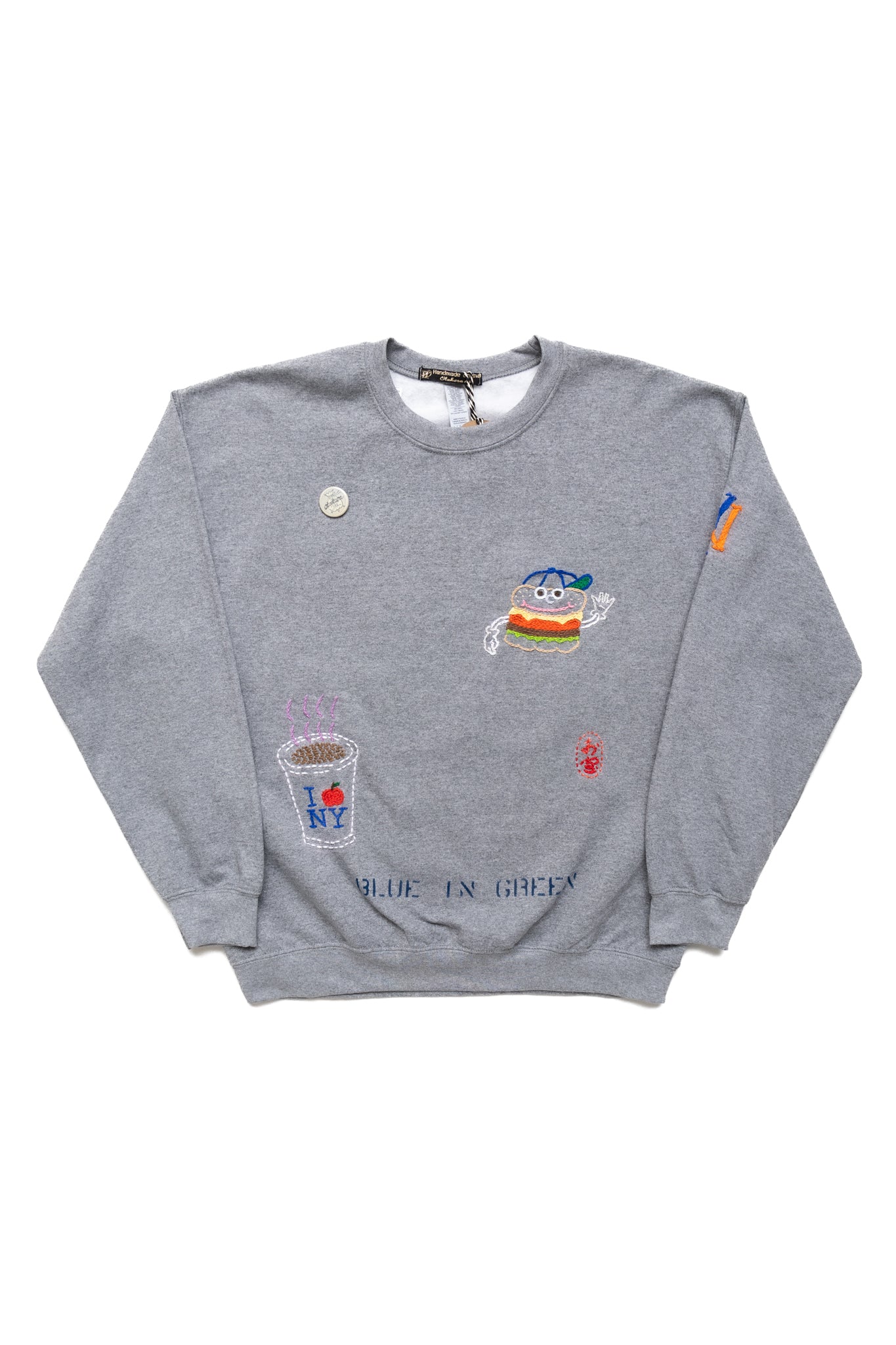 Burger Boy With NYC Icons Crew Sweatshirt Grey - L (1)