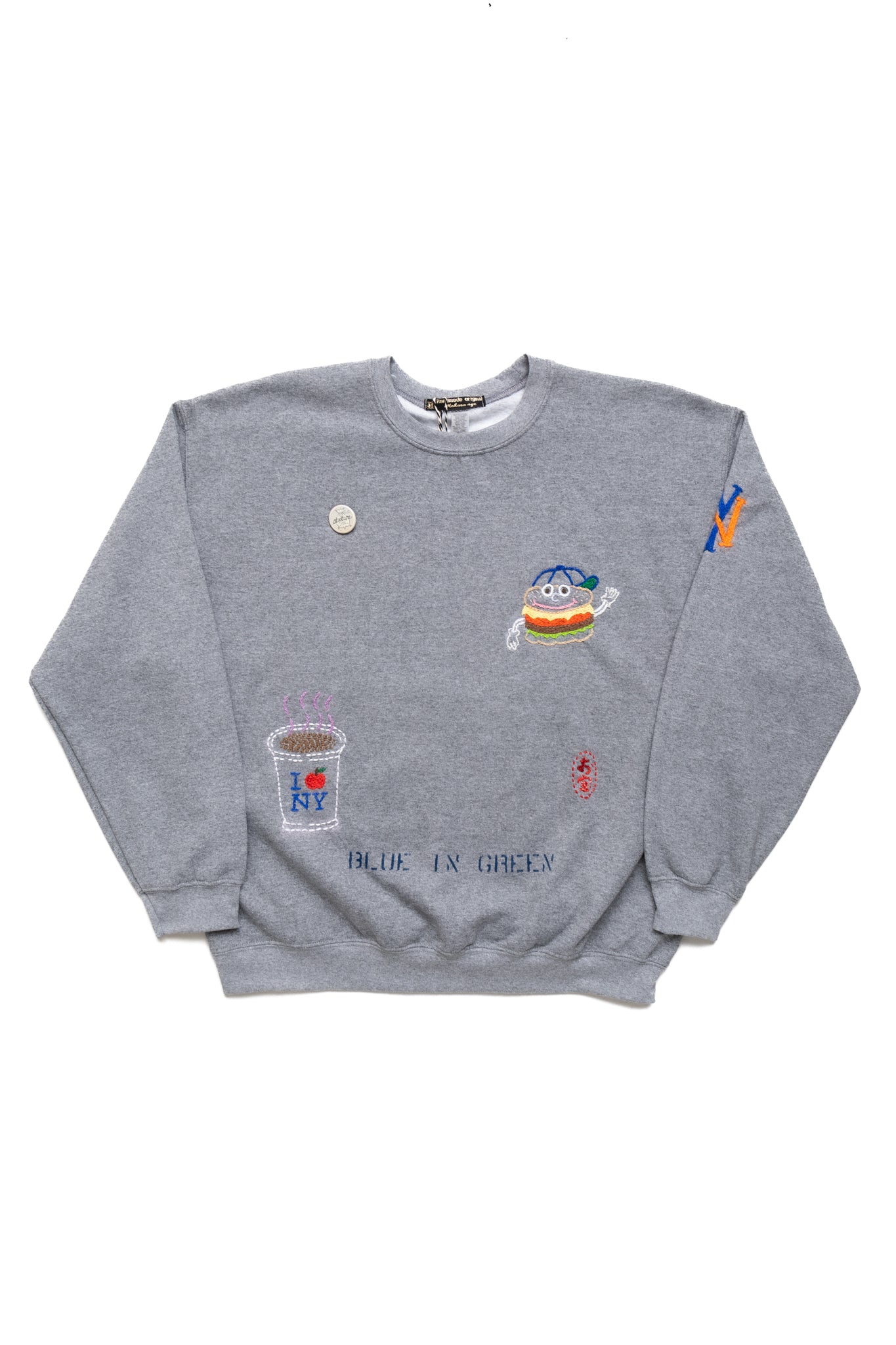 Burger Boy With NYC Icons Crew Sweatshirt Grey - XL (1)