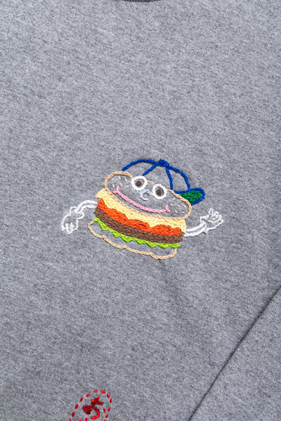 Burger Boy With NYC Icons Crew Sweatshirt Grey - XL (1)