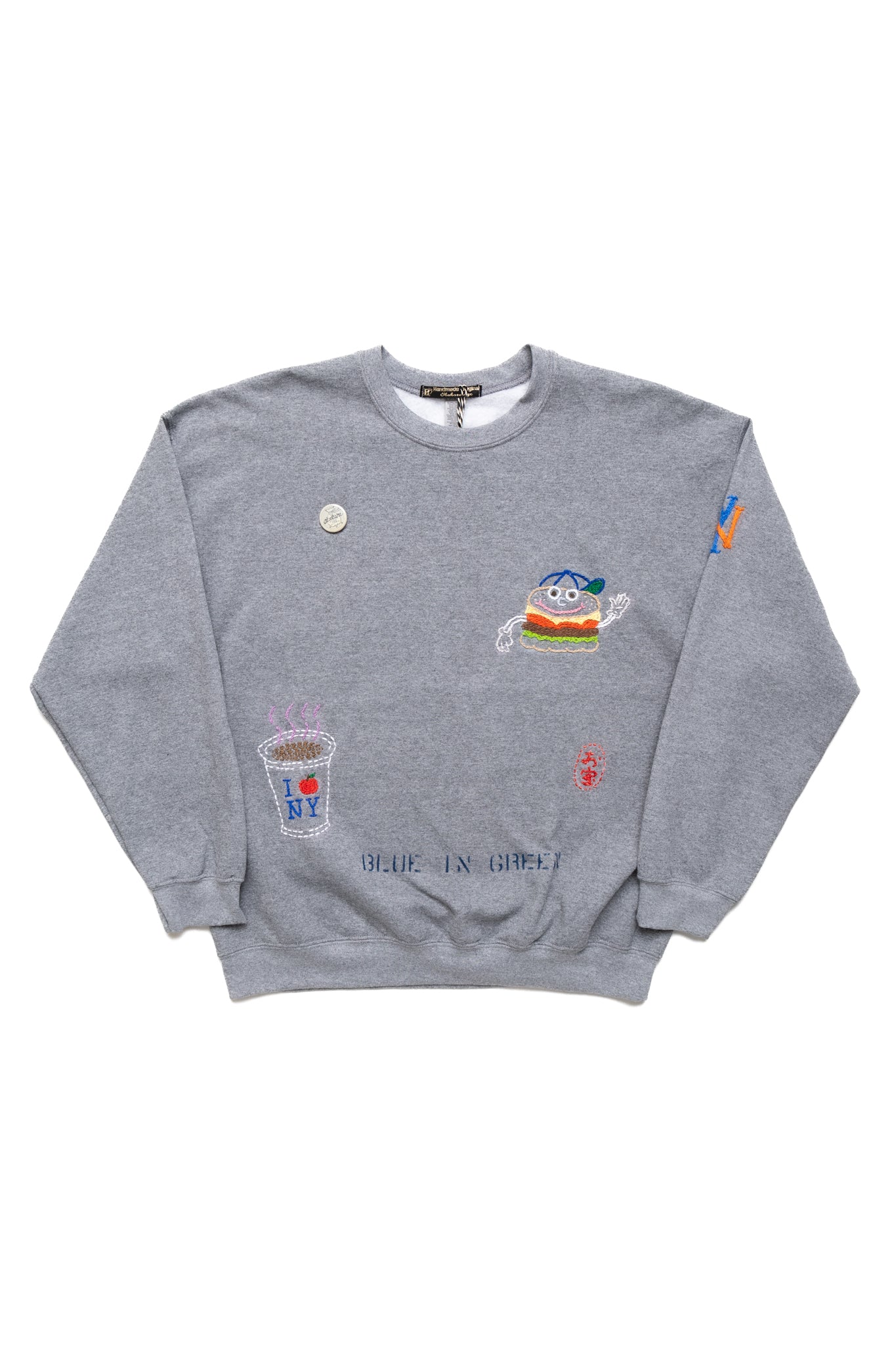 Burger Boy With NYC Icons Crew Sweatshirt Grey - XL (2)